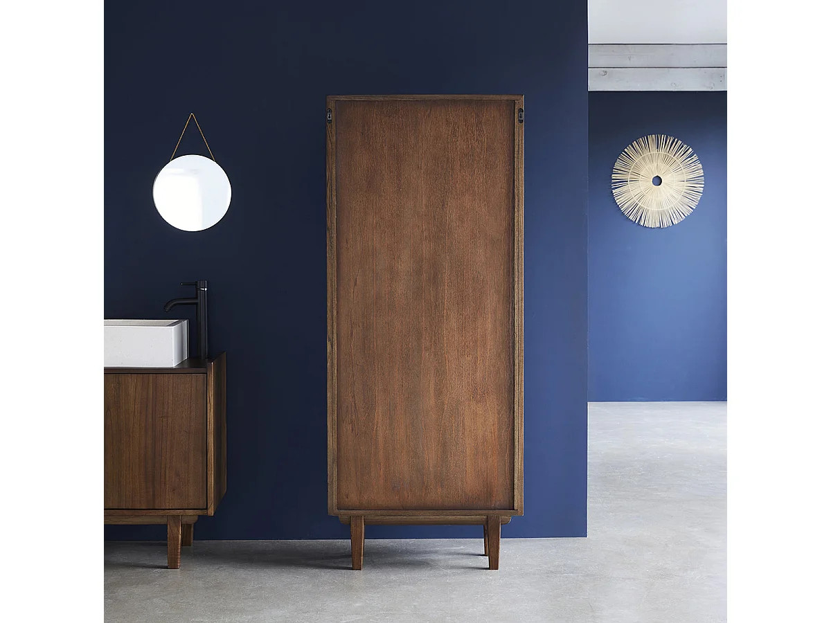 Armario de baño de madera de mindi maciza