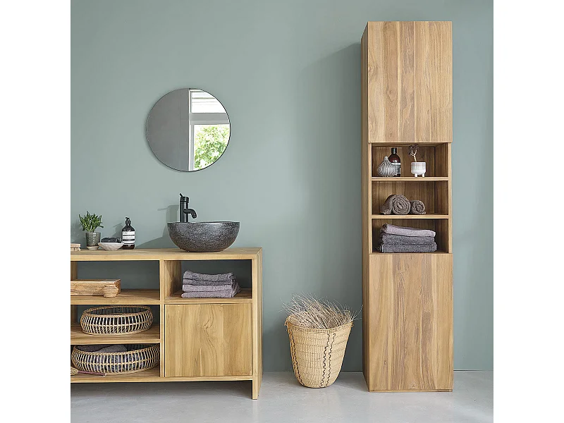 Colonne de salle de bain en teck massif 200 cm