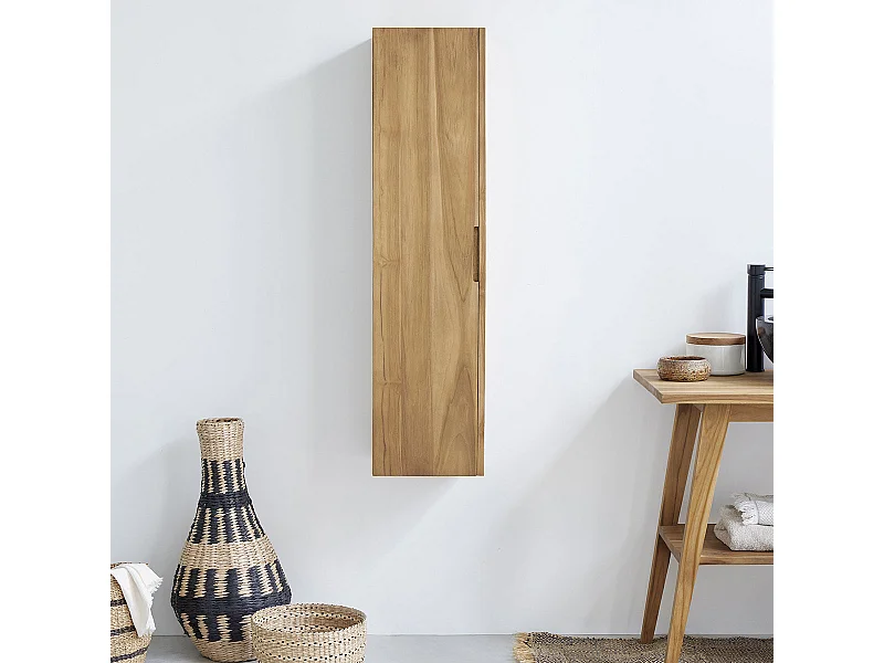 Armario de baño flotante de madera de teca maciza