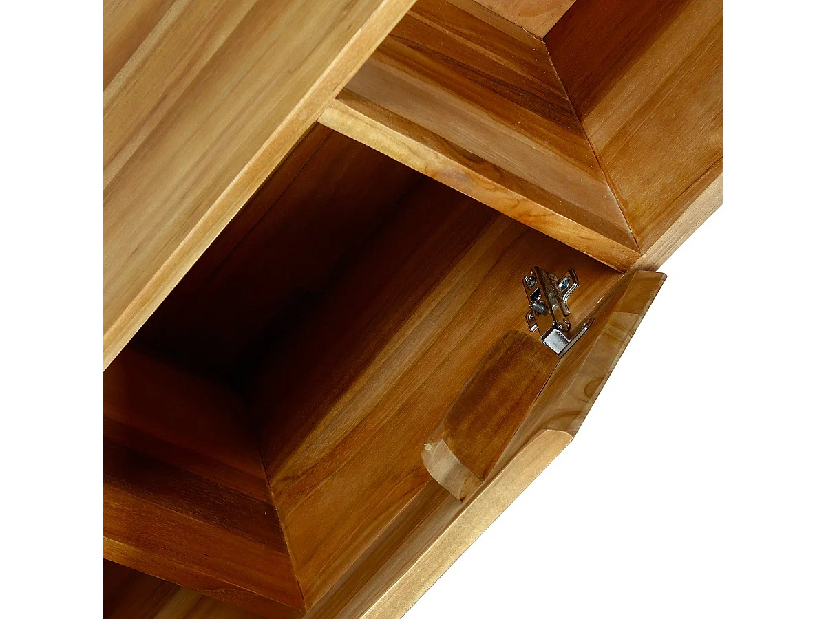 Colonna da bagno sospesa in legno massello di teak