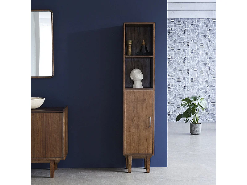Armario de baño de madera de mindi maciza