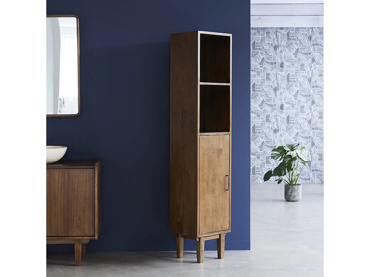 Armario de baño de madera de mindi maciza