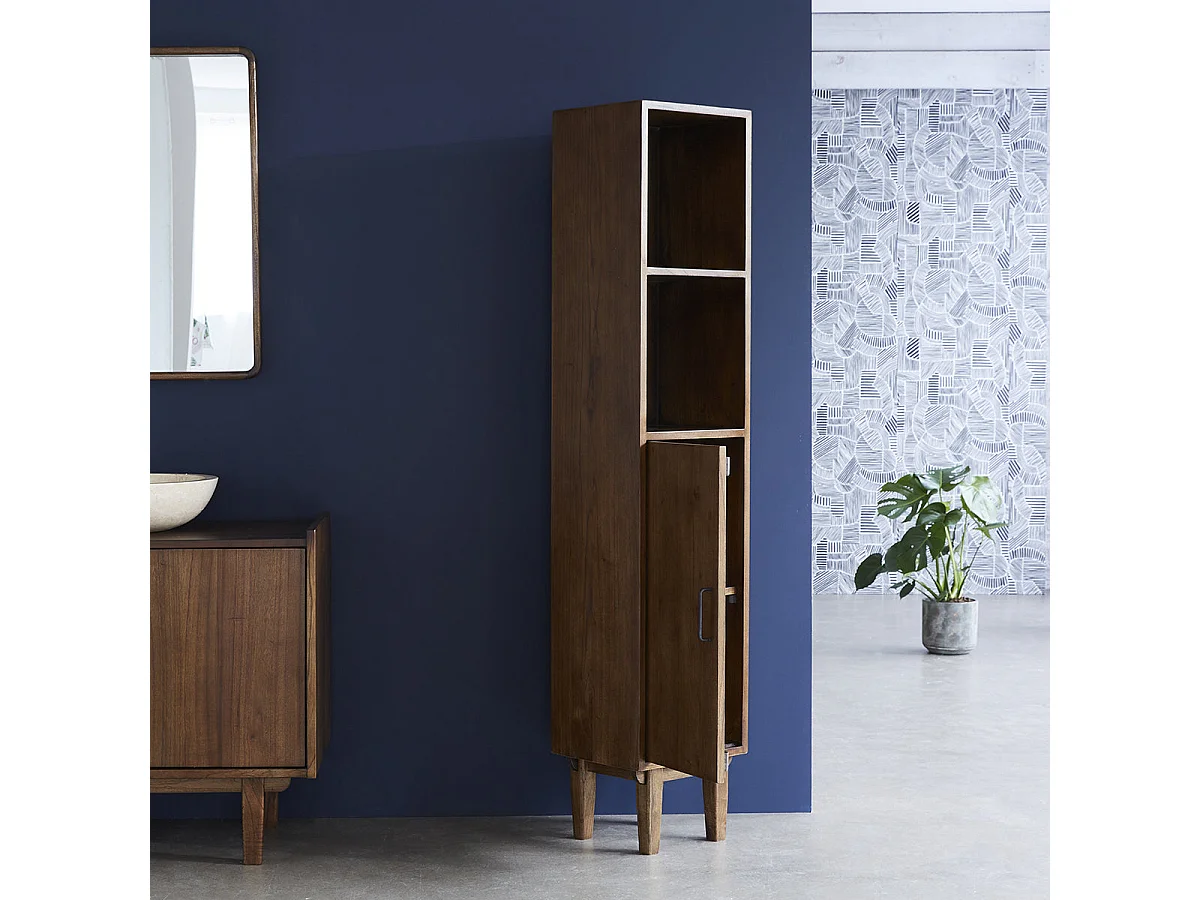Armario de baño de madera de mindi maciza