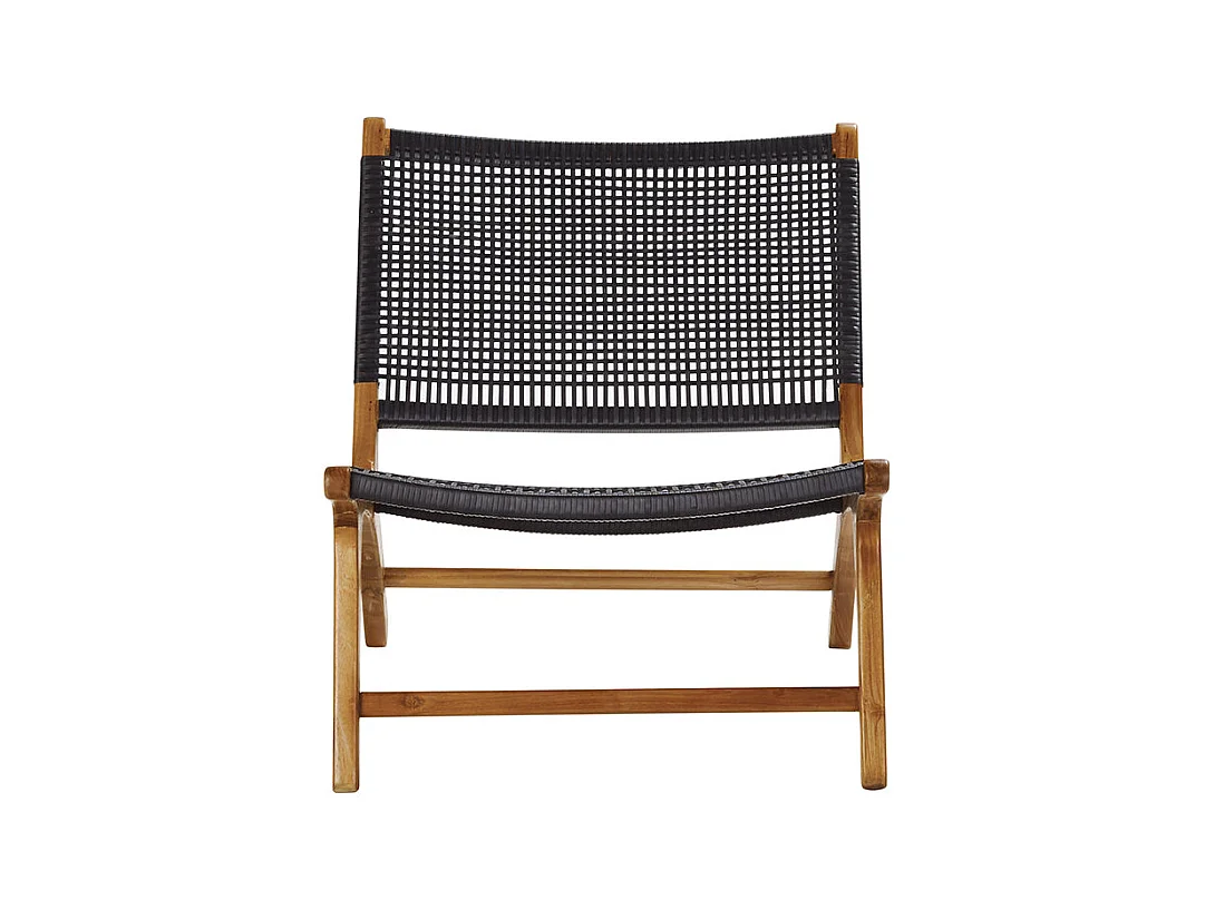 Fauteuil en teck massif et tissage