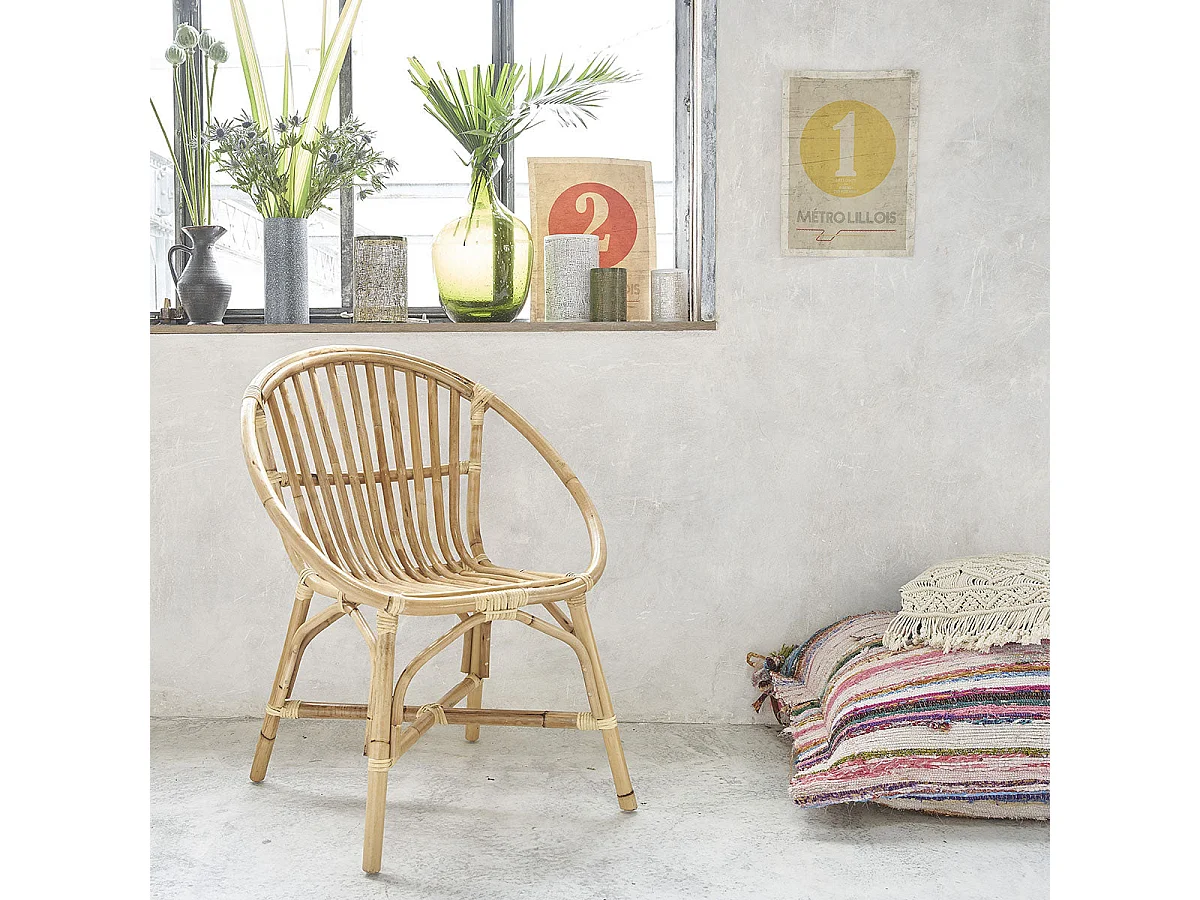 Lot de 2 fauteuils en rotin naturel