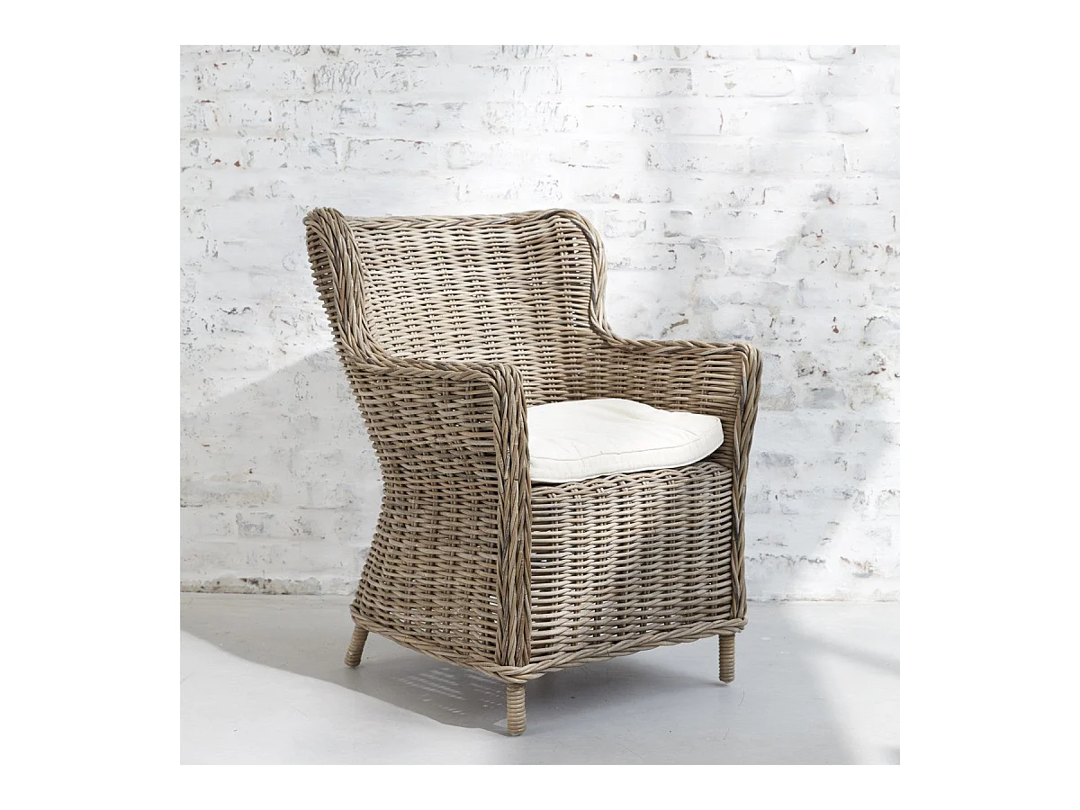 Fauteuil bohème en rotin naturel tressé