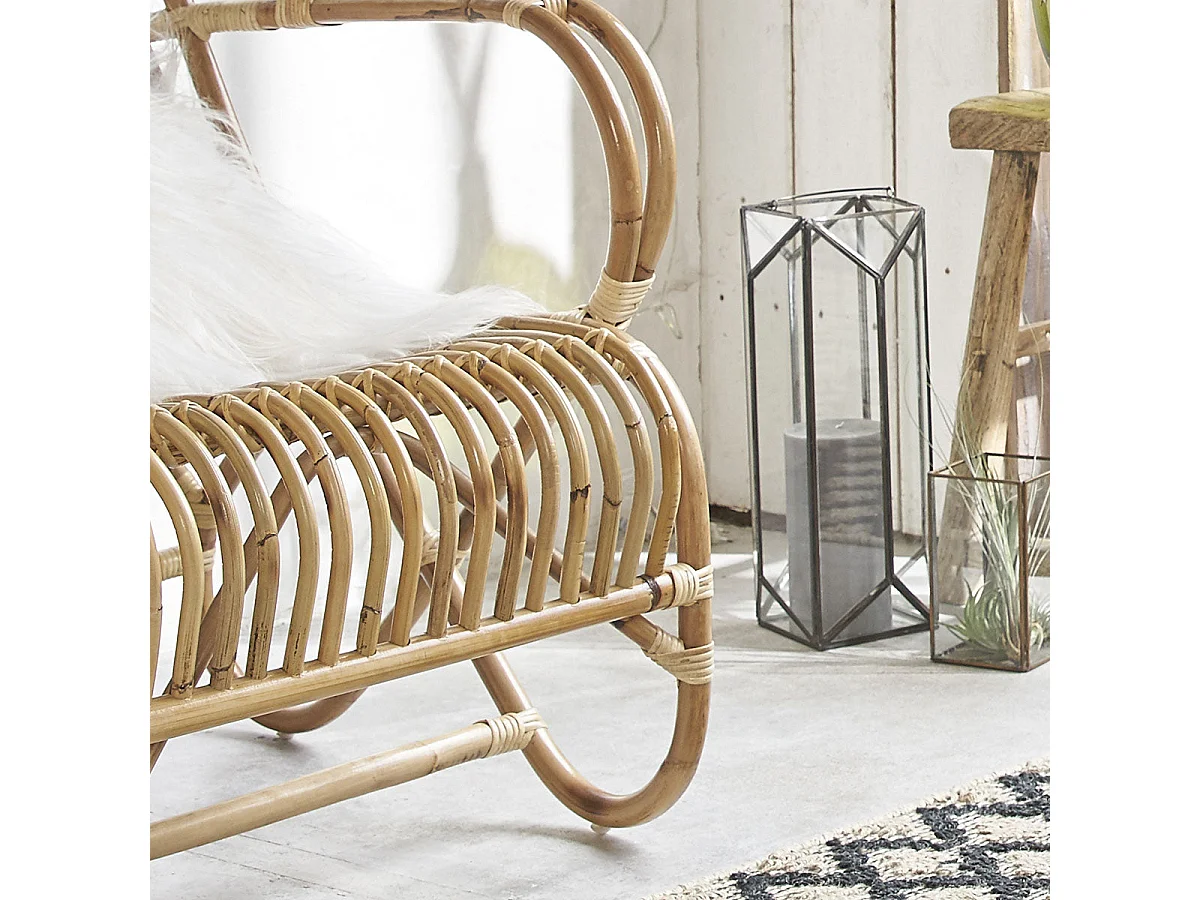 Lot de 2 fauteuils en rotin naturel