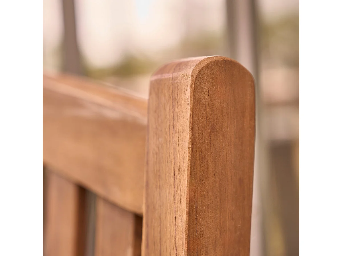 Banco de jardín de madera teca maciza aceitada
