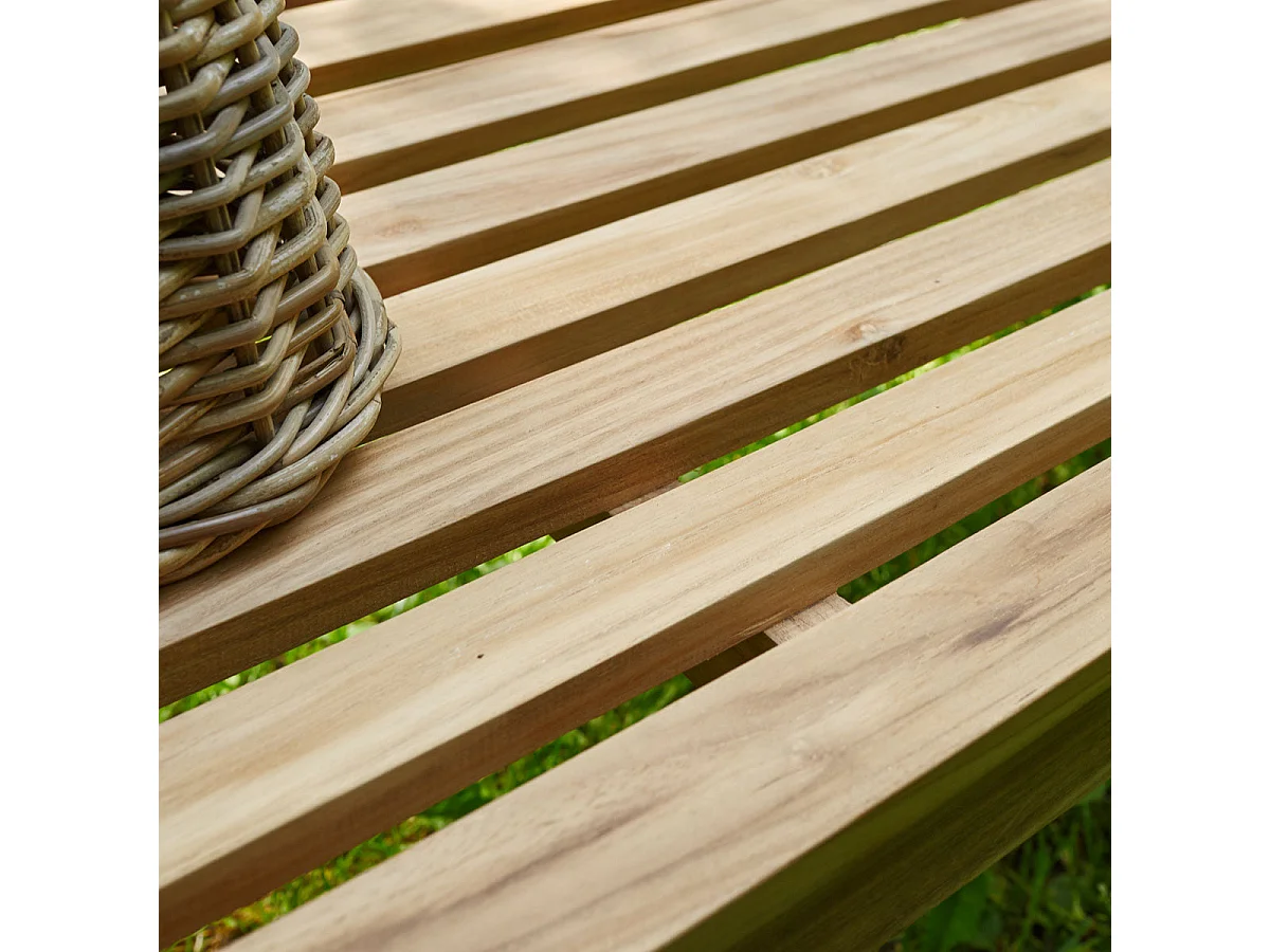 Banco de jardín de madera de teca maciza