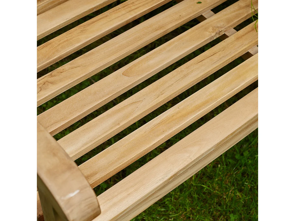Banco de jardín de madera de teca maciza