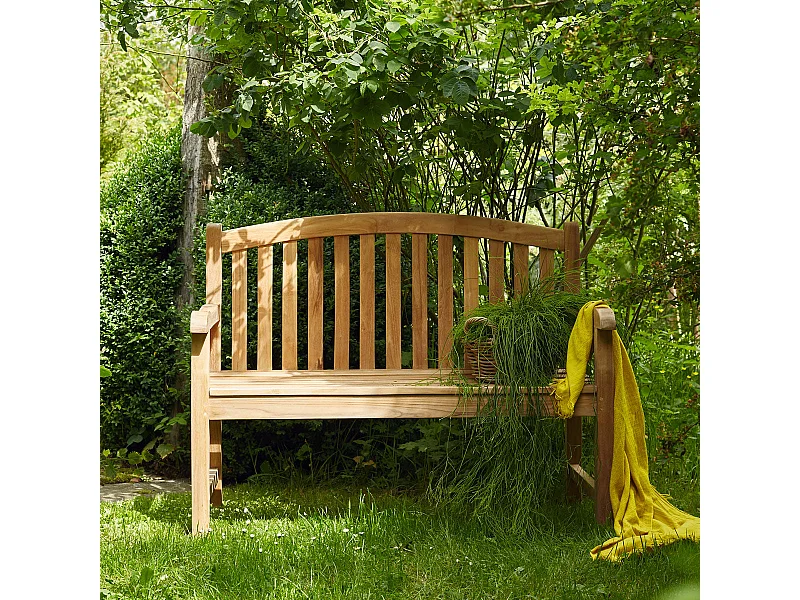 Banco de jardín de madera de teca maciza