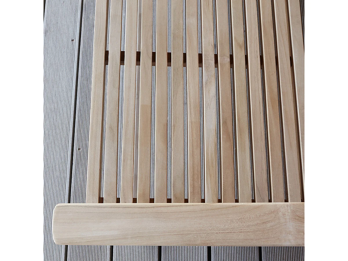 Banco de madera de teca maciza de 160 cm