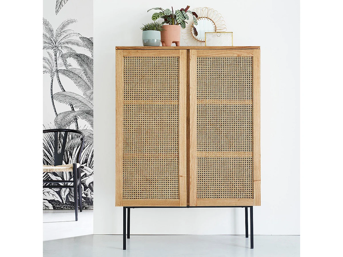 Armario de mindi macizo y rejilla