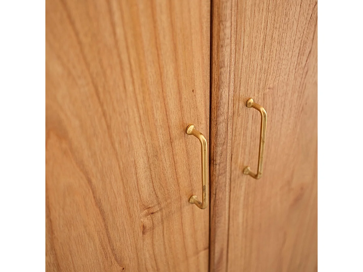 Armario de madera de mindi maciza de 180 cm