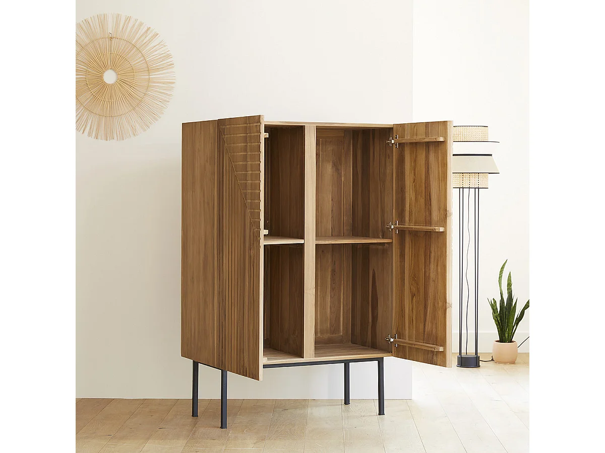 Armario de madera de teca maciza