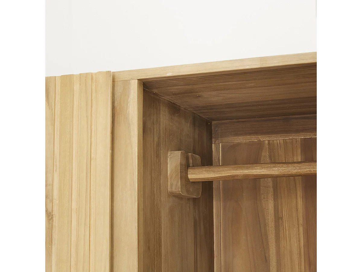 Armoire 2 portes et tiroir en teck massif