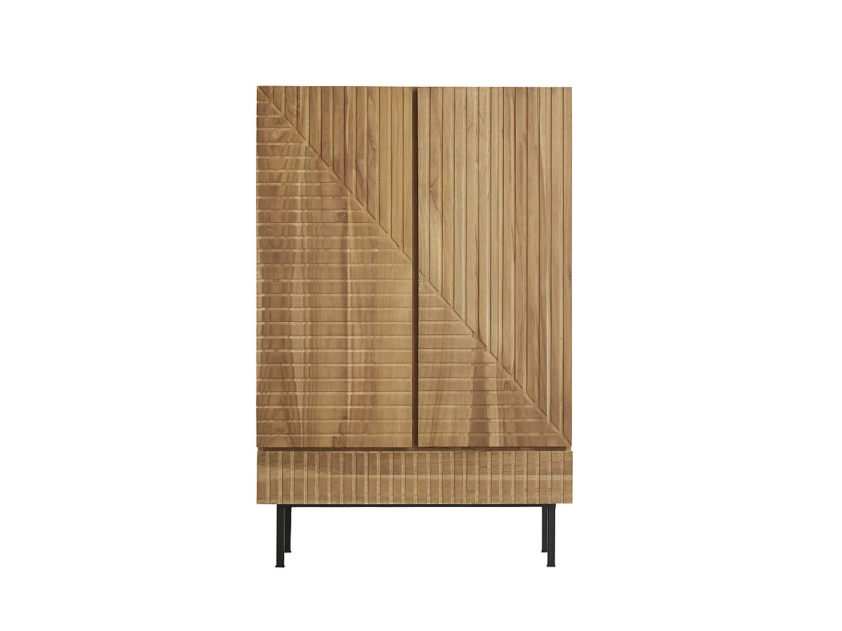 Armoire 2 portes et tiroir en teck massif