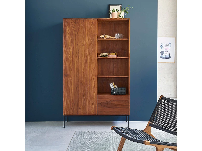 Armario de madera de teca maciza de 110 cm