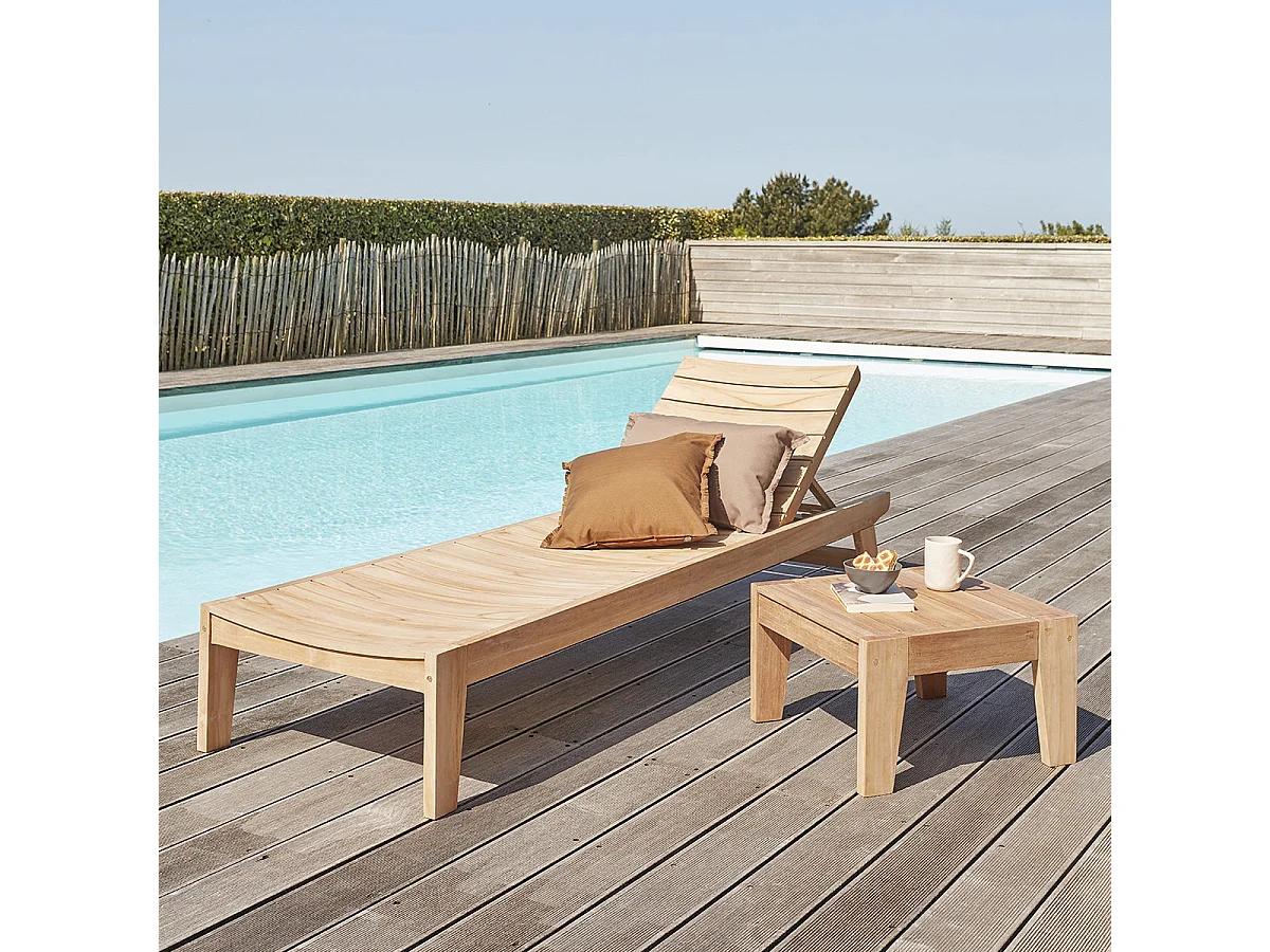 Table basse de jardin en teck massif