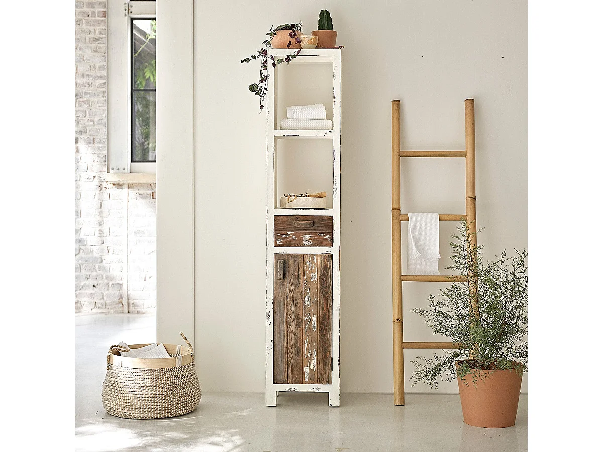 Echelle porte-serviettes en bois de bambou