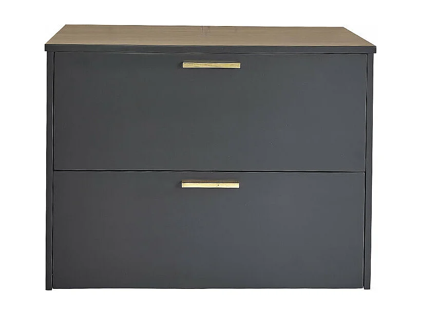 Mobile sotto lavabo in acacia massiccia nera 80 cm