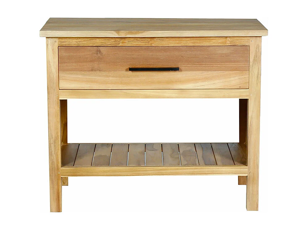 Mueble de baño de madera de teca maciza de 90 cm