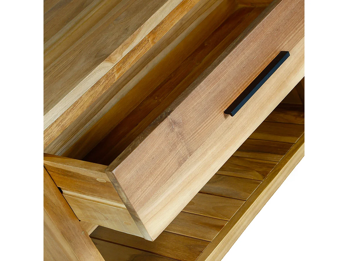 Mueble de baño de madera de teca maciza de 90 cm