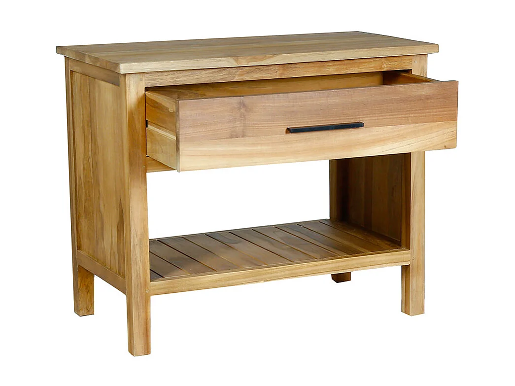 Mueble de baño de madera de teca maciza de 90 cm