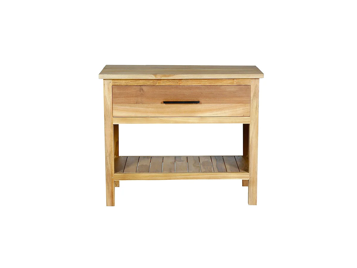 Mueble de lavabo de teca maciza 90 cm
