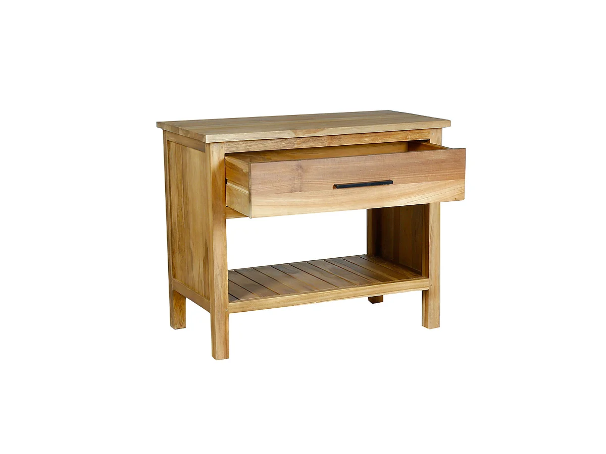 Mueble de lavabo de teca maciza 90 cm