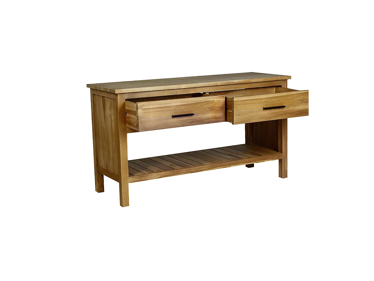 Meuble de salle de bain en teck massif 135 cm