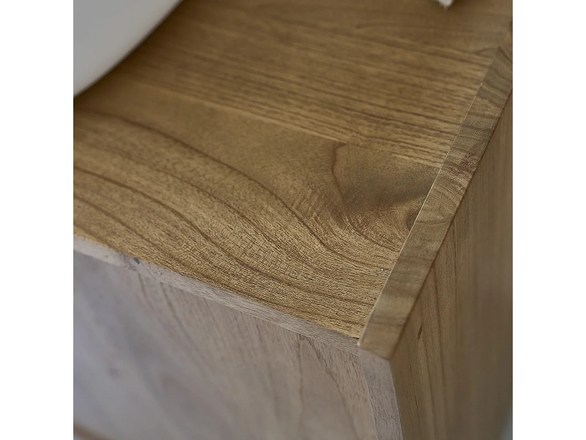 Mueble de baño de madera de mindi maciza de 90 cm