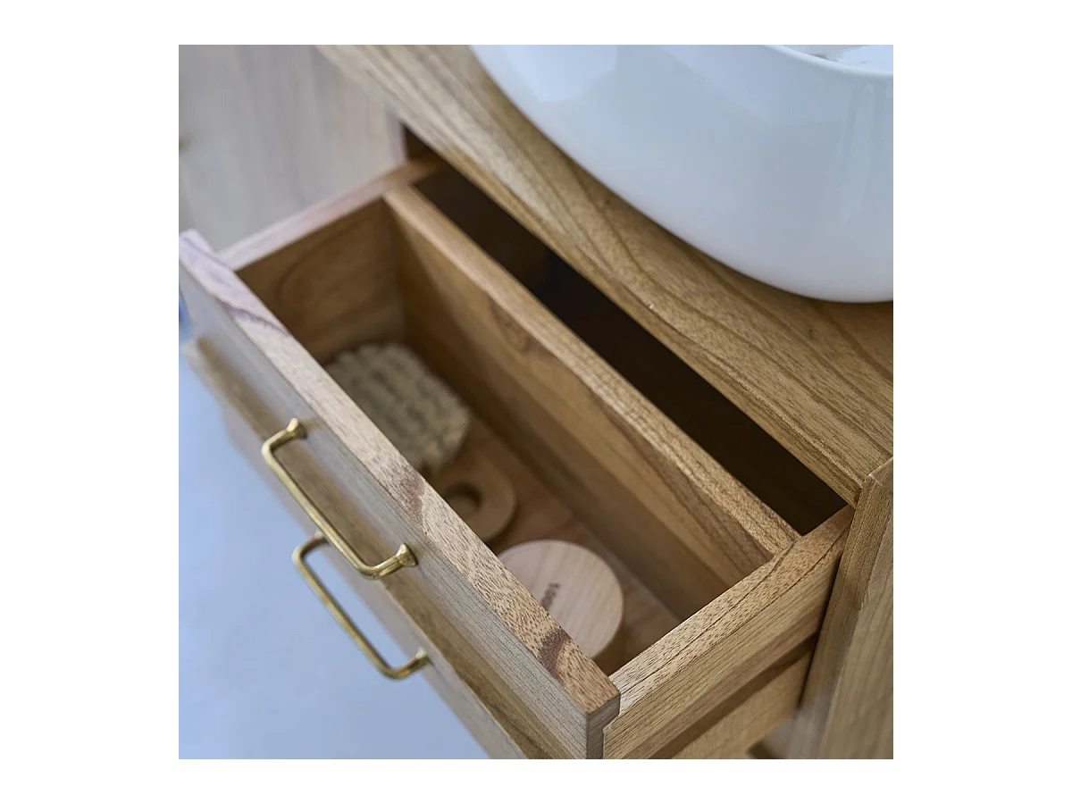 Meuble sous vasque en mindi massif 135 cm