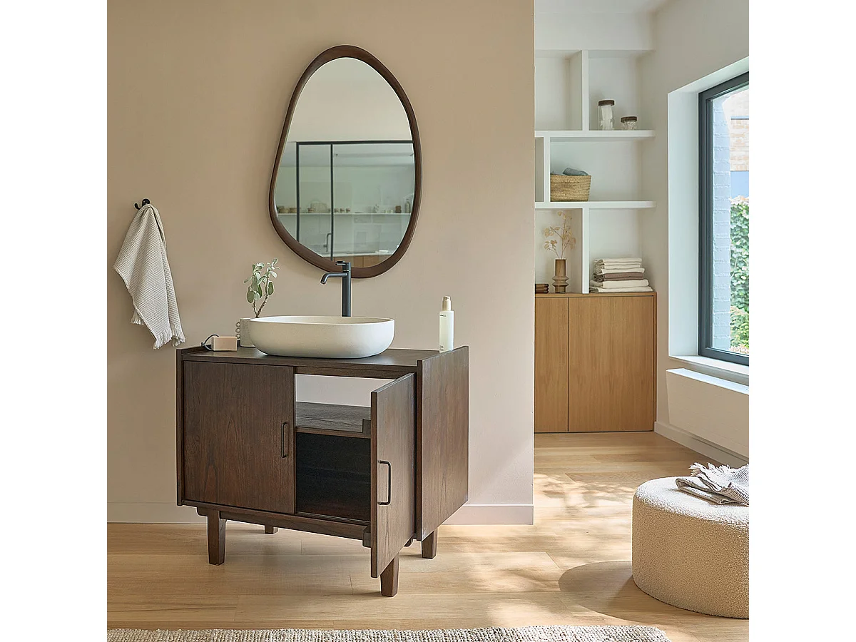 Mobile sotto lavabo in mindi massello 90 cm