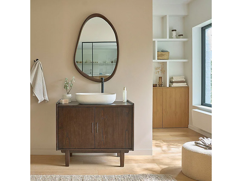 Meuble de salle de bain en mindi massif 90 cm