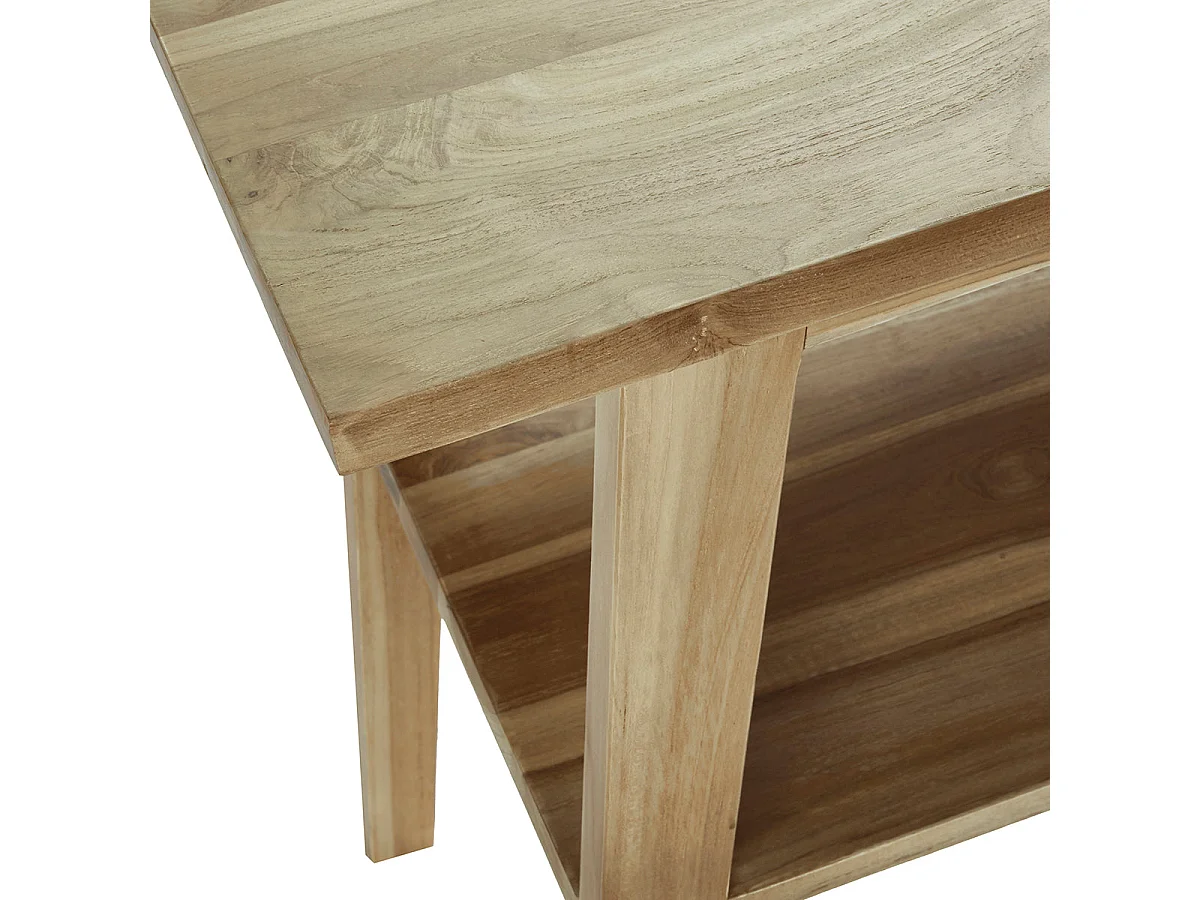 Mueble de baño de madera teca maciza de 80 cm