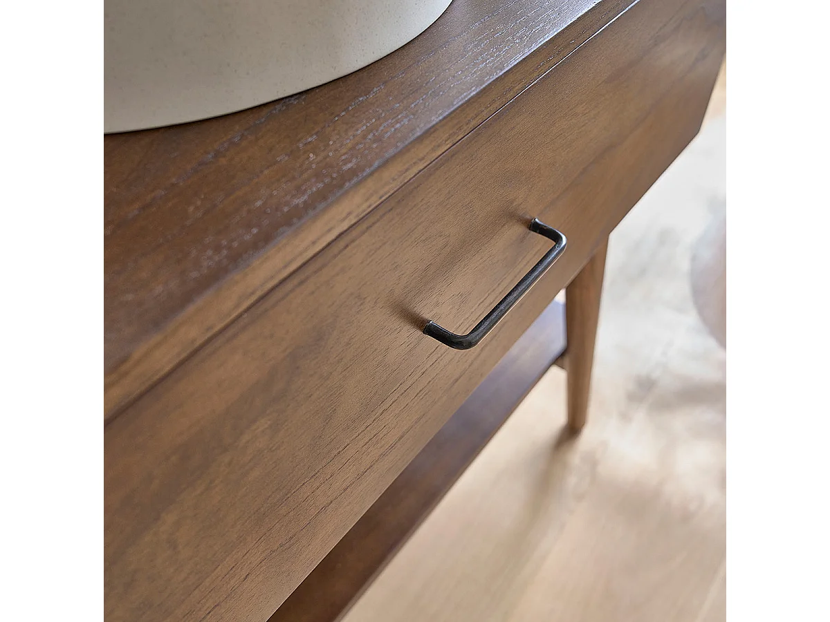 Mueble de baño de madera de mindi maciza de 80 cm