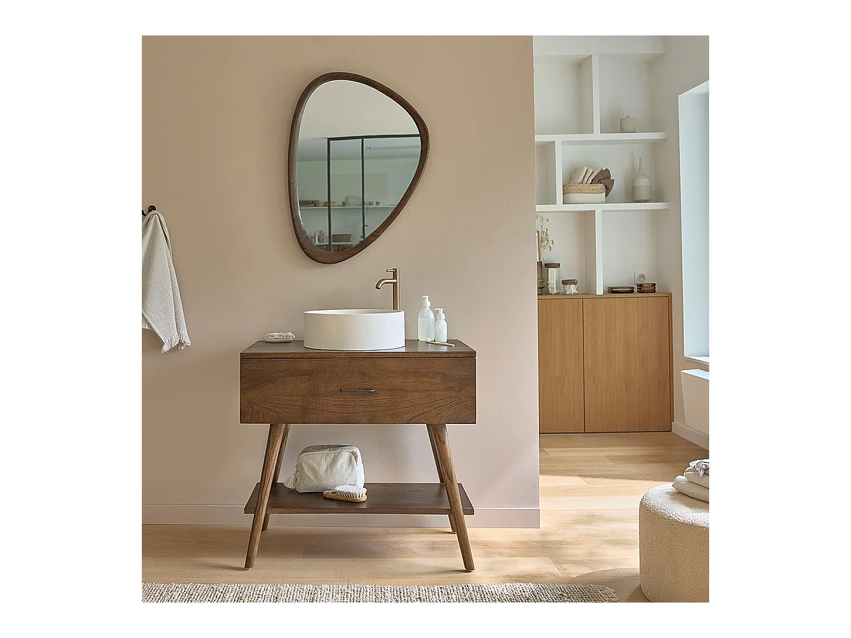 Meuble de salle de bain en mindi massif 80 cm