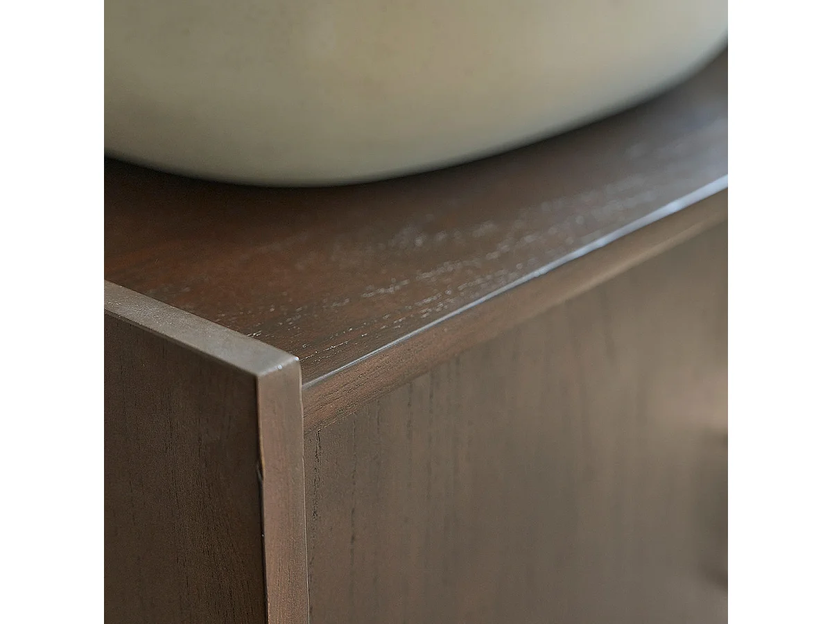 Meuble de salle de bain en mindi massif 135 cm