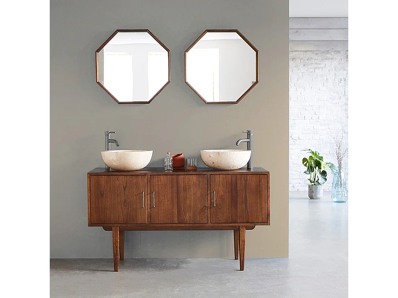 Mobile bagno portalavabo in massello di mindi 135 cm