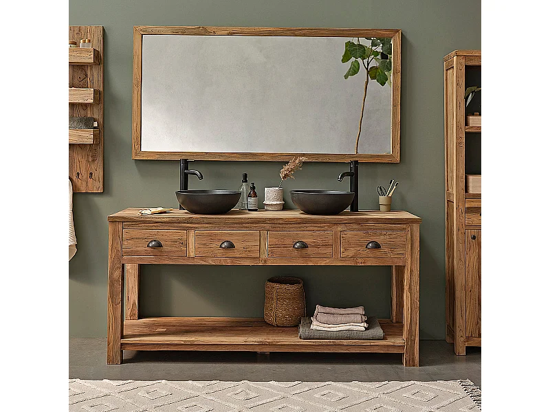 Mobile da bagno in teak riciclato massello 165 cm