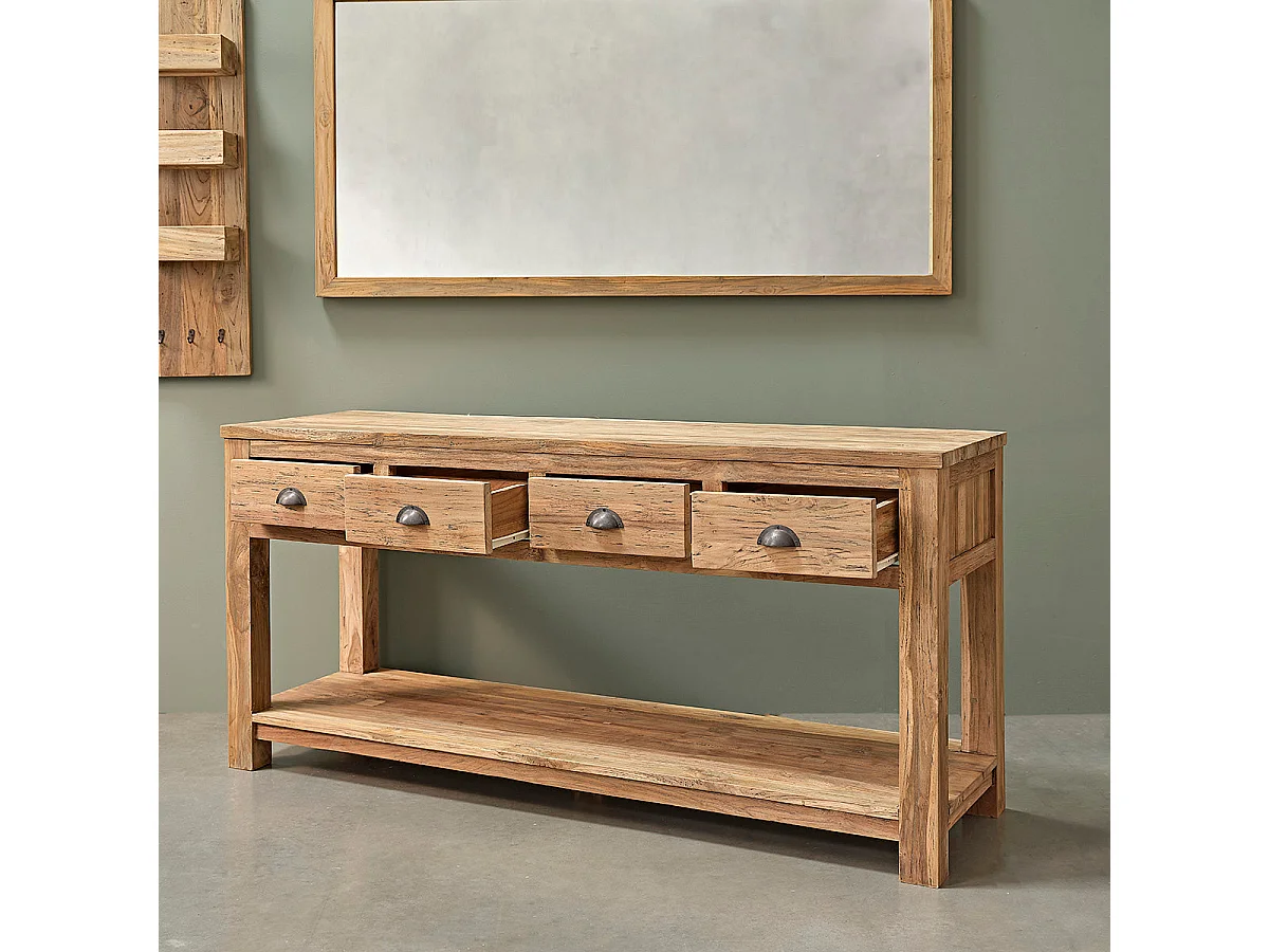 Mobile da bagno in teak riciclato massello 165 cm