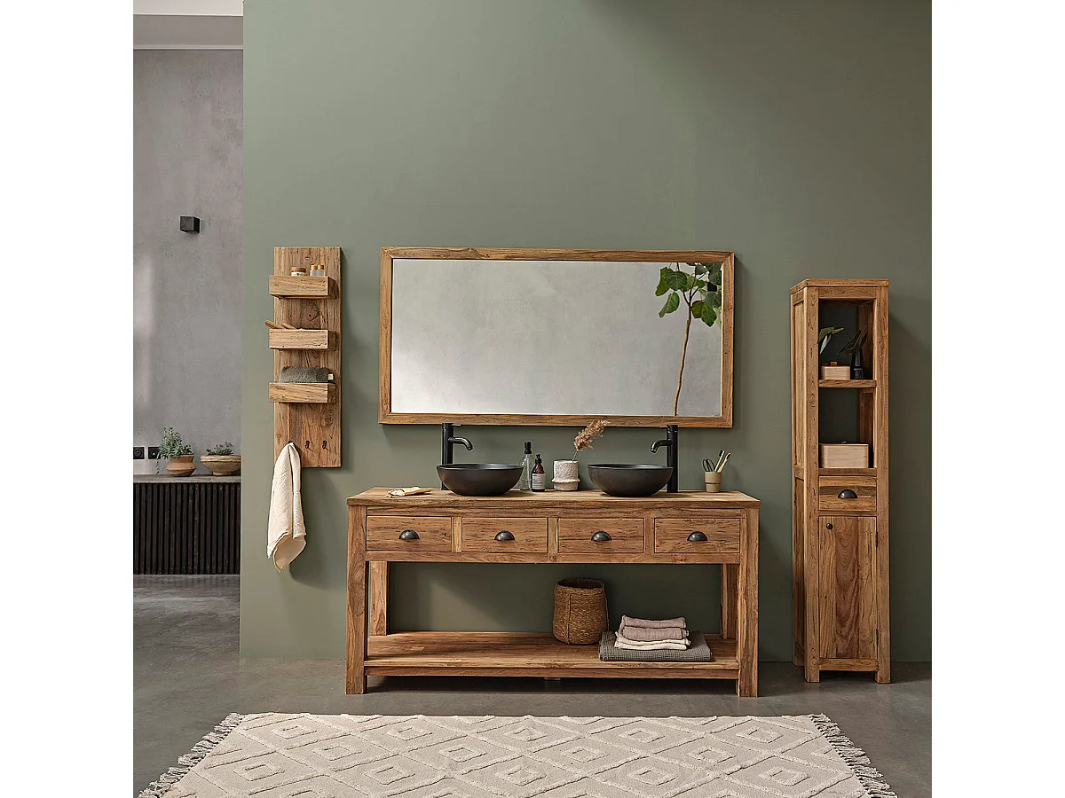 Mobile da bagno in teak riciclato massello 165 cm