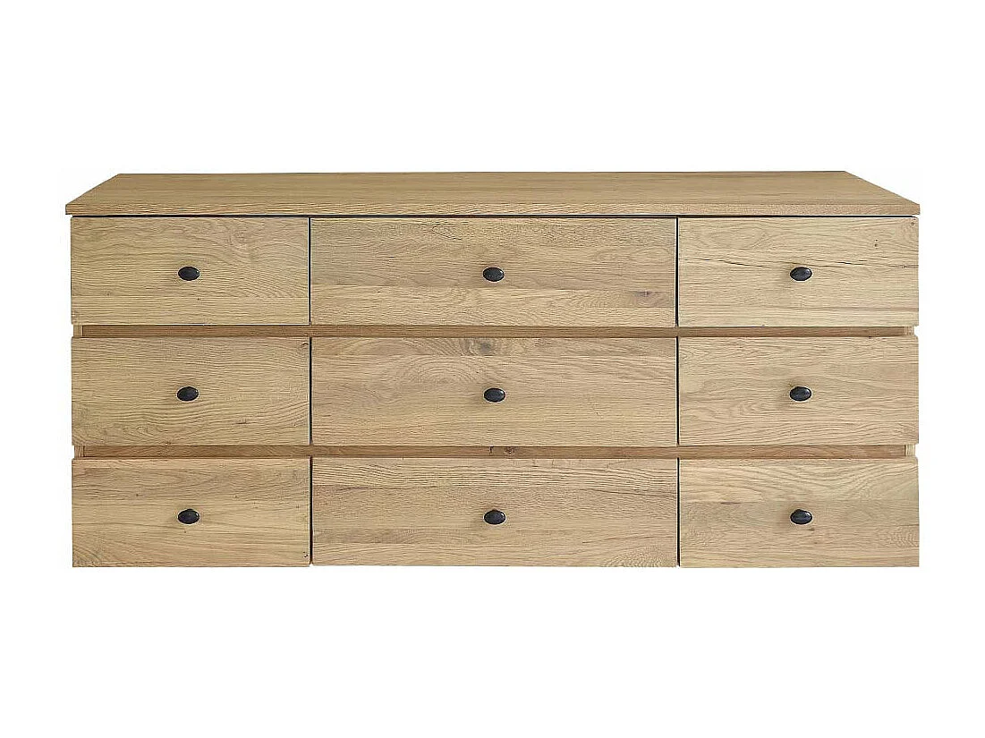 Mobile doppio lavabo sospeso in massello di rovere 140 cm