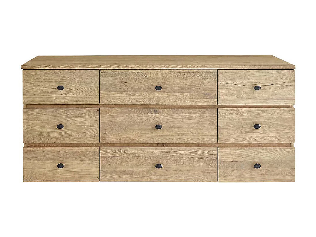 Mueble doble para lavabo de roble macizo suspendido de 140 cm