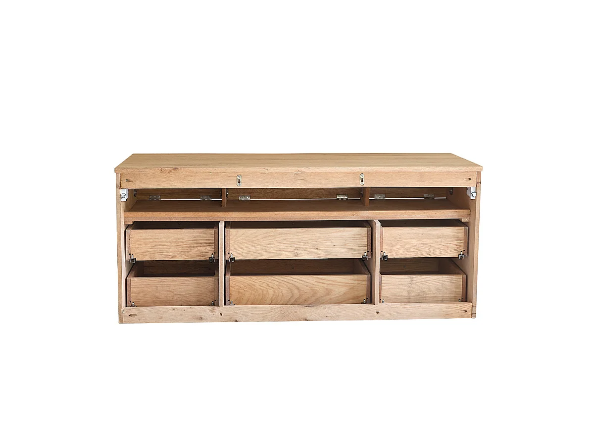 Meuble de salle de bain en chêne massif 140 cm