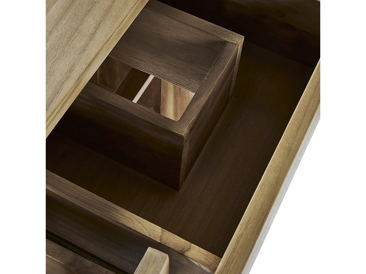 Mueble de baño de madera teca maciza de 145 cm