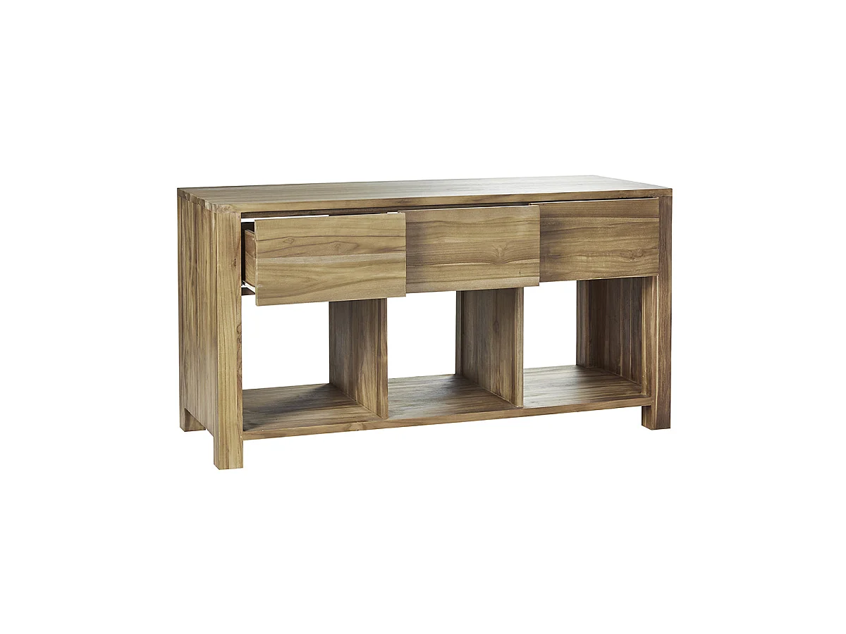 Meuble de salle de bain en teck massif 145 cm