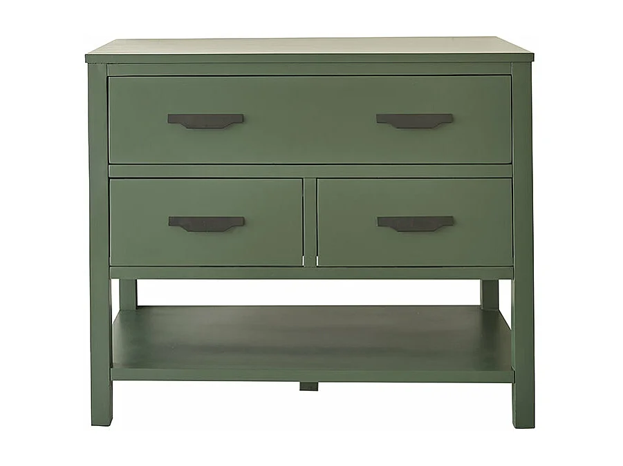 Mobile bagno portalavabo in legno massello di acacia verde 90 cm