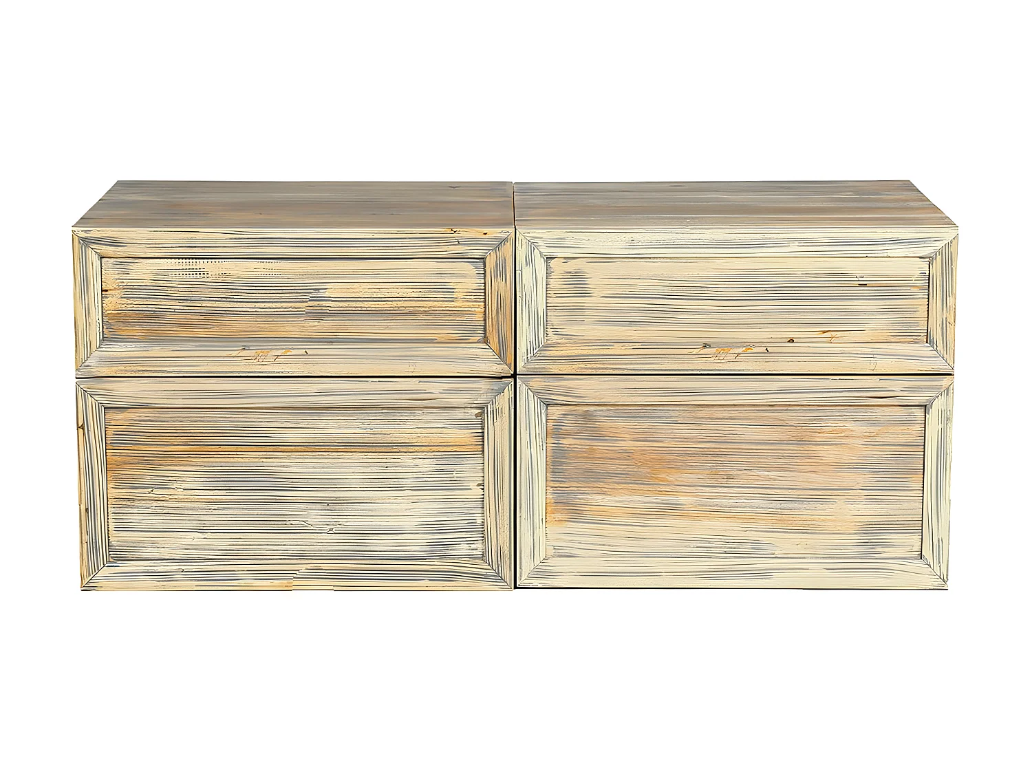 Meuble sous vasque en bois d'hévéa 120 cm